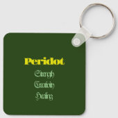 ペリドット誕生石 – 威厳がある Keychain キーホルダー (裏面)