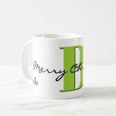 ペリドット 誕生石の8月 名前 メリークリスマス コーヒーマグカップ (正面左)