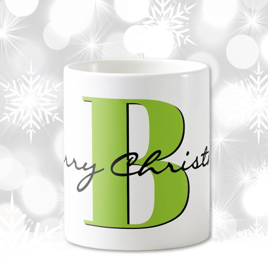 ペリドット 誕生石の8月 名前 メリークリスマス コーヒーマグカップ
