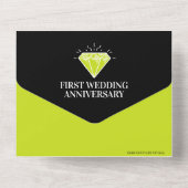 ペリドッ結婚ト1周年記念パーティー宝石 オールインワン招待状 (裏面)