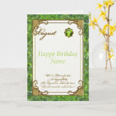 ペリド威厳があるット誕生石誕生日カード カード (黄色い花)