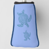 ペリブルーゴルフブレードパターカバー上のウミガメ ゴルフヘッドカバー (回転90)