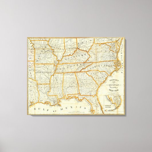 ペリンの新しい地形戦争地図 キャンバスプリント (正面)