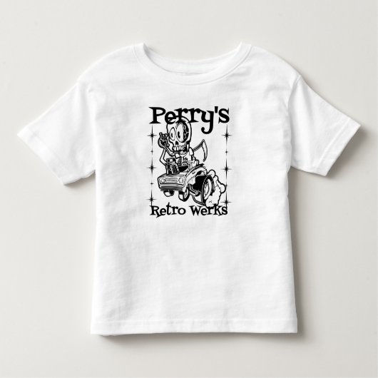 ペリーのレトロのWerksはワイシャツをからかいます トドラーTシャツ (正面)
