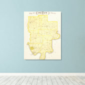 ペリー郡の地図 キャンバスプリント (インサイチュ (ウッドフロア))