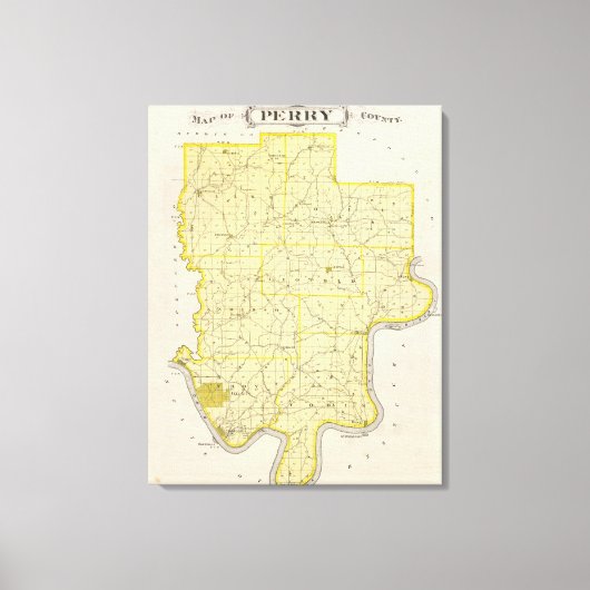 ペリー郡の地図 キャンバスプリント (正面)