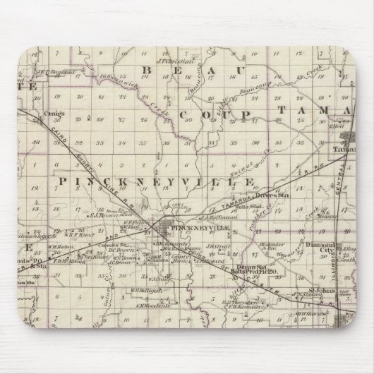 ペリー郡、ナッシュビル、カーミ地図 マウスパッド (正面)