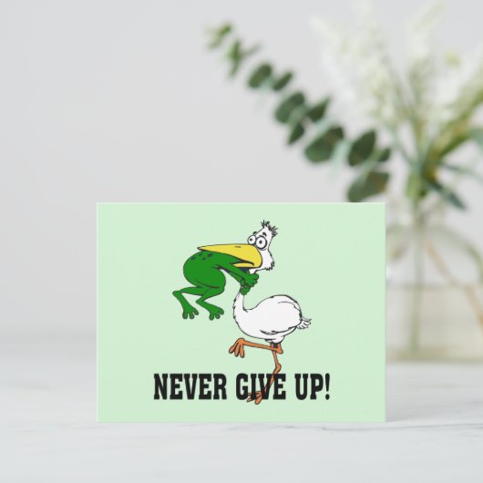 ペリ与えカンとやる気を起こさせるカエルを決して上げない ポストカード (スタンド正面)