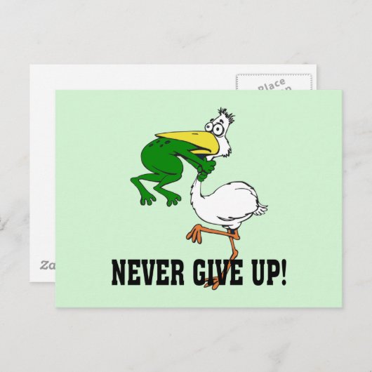 ペリ与えカンとやる気を起こさせるカエルを決して上げない ポストカード (正面/裏面)