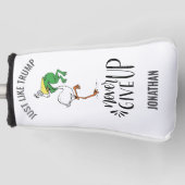 ペリ与えカンを詰め込んだトランプのカエルのように決して上に来ない ゴルフヘッドカバー (正面)