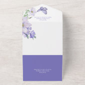 ペリ素朴フラワーズ&バタフライパープルディナー オールインワン招待状 (外側)