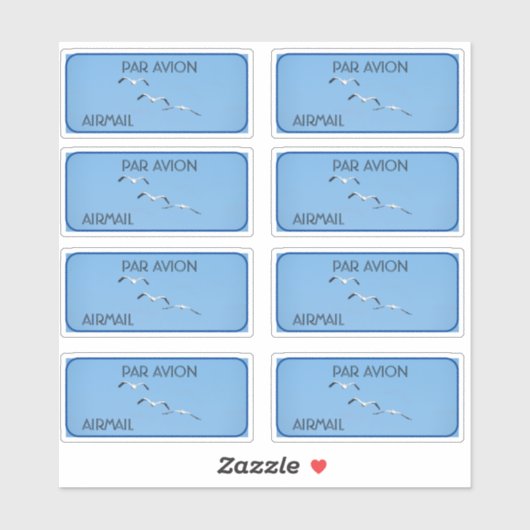 ペリ飛んでいるカン鳥エアメールのシール シール (シート)