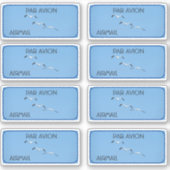 ペリ飛んでいるカン鳥エアメールのシール シール (正面)