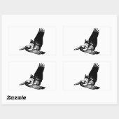 ペリ飛んでいるカン 長方形シール (シート)