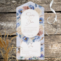 ペリBoho花の草すべて1つの結婚式の招待