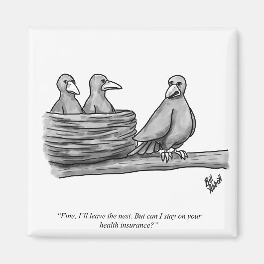 ペルおもしろいセンター空のネスター子育てユーモア マグネット (正面)