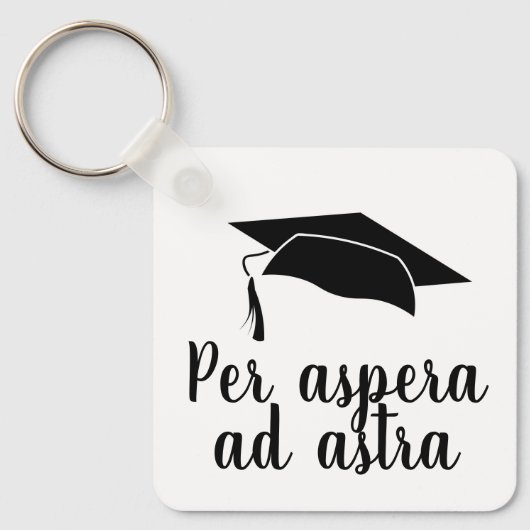 ペルアスペラとアストララテン引用文ブラック卒業 キーホルダー (正面)