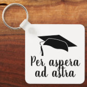 ペルアスペラとアストララテン引用文ブラック卒業 キーホルダー (正面)
