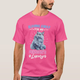 ペルシおもしろいアの遠くに陸を欲しがるペルシャ猫 Tシャツ
