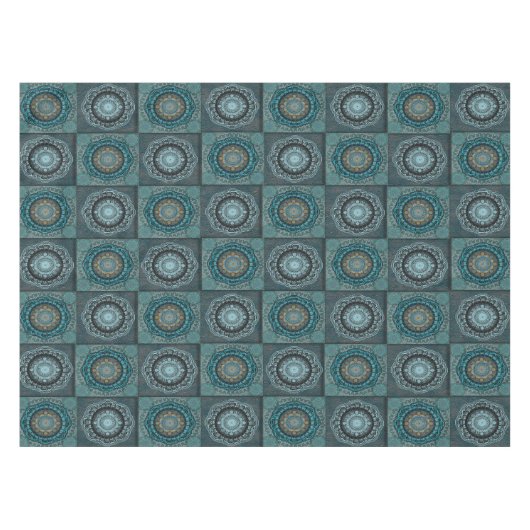 ペルシアのサイケデリック目の模様 テーブルクロス (正面(横))