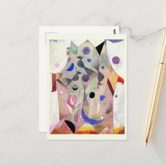 ペルシアのナイチンゲールby Paul Klee,抽象芸術・アート ポストカード (正面/裏面インサイチュ)