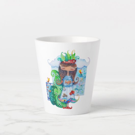 ペルシアの少女 カフェラテマグ (正面)