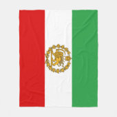 ペルシアの獅子旗と太陽の旗の王冠パフラヴィ君主国 フリースブランケット (正面)