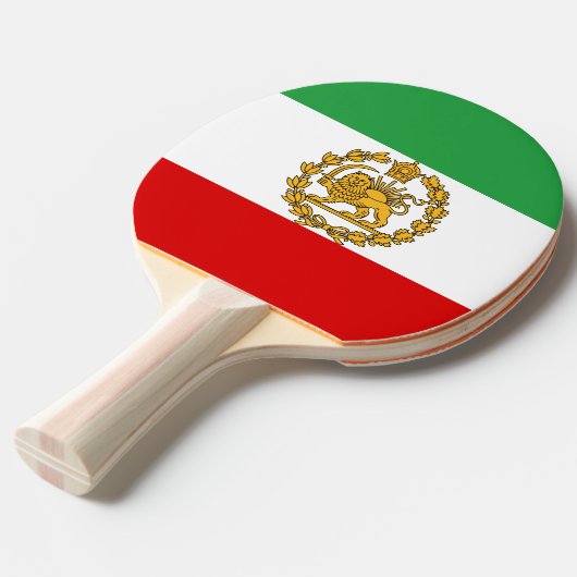 ペルシアの獅子旗と太陽の旗の王冠パフラヴィ君主国 卓球ラケット (正面アングル)