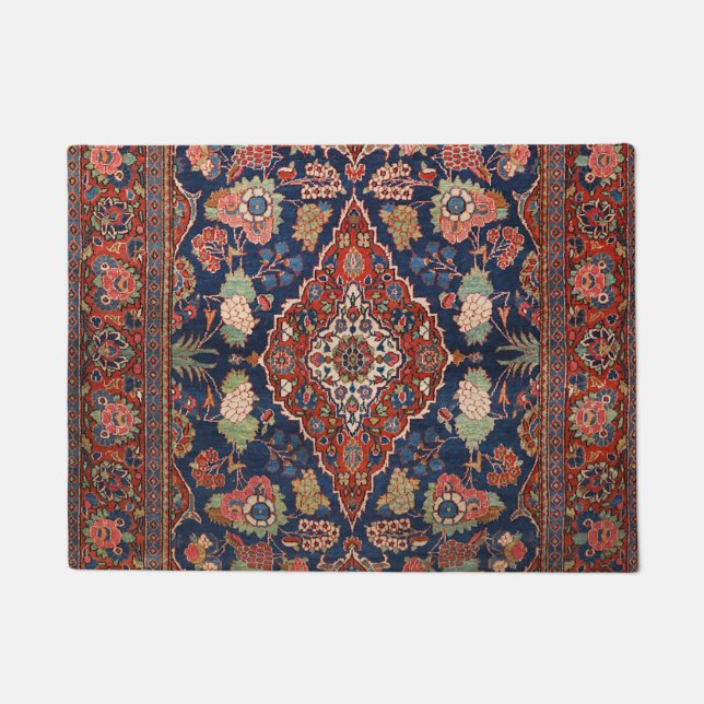 ペルシアカシャンラティスレッドメダリアン  ドアマット (正面)