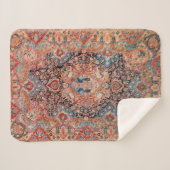 ペルシアカーペットブラックブルーレッド  シェルパブランケット (正面(横))