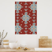 ペルシアカーペットプリントパターンアート ポスター (キッチン)