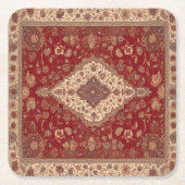ペルシアカーペットルックデザイン スクエアペーパーコースター (正面)