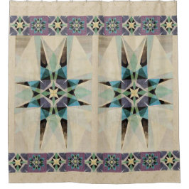 ペルシア動揺して星水彩万華鏡 シャワーカーテン