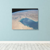 ペルシア湾の熱帯の青い海。 キャンバスプリント (インサイチュ (ウッドフロア))