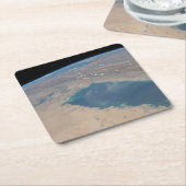 ペルシア湾の熱帯の青い海。 スクエアペーパーコースター (アングル)