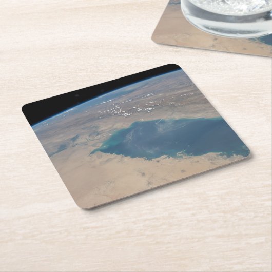 ペルシア湾の熱帯の青い海。 スクエアペーパーコースター (アングル)