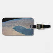 ペルシア湾の熱帯の青い海。 ラゲッジタグ (正面横)