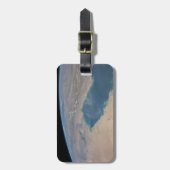 ペルシア湾の熱帯の青い海。 ラゲッジタグ (正面縦)