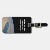 ペルシア湾の熱帯の青い海。 ラゲッジタグ (正面横)