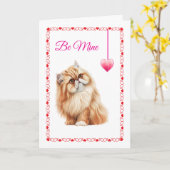 ペルシア遊子猫 カード (黄色い花)