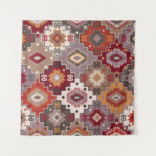 ペルシャじゅうたんオリジナルデザイン、部族的な食感。EA タペストリー (正面)