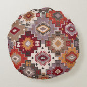 ペルシャじゅうたんオリジナルデザイン、部族的な食感。EA ラウンドクッション (裏面)