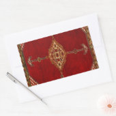 ペルシャじゅうたん模様 長方形シール (封筒)