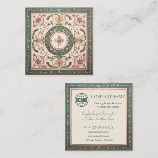 ペルシャじゅうたん清掃 スクエア名刺 (正面/裏面)
