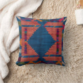 ペルシャとトルコのブルークリームのラグ枕:融合 クッション (ブランケット)