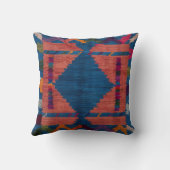 ペルシャとトルコのブルークリームのラグ枕:融合 クッション (裏面)