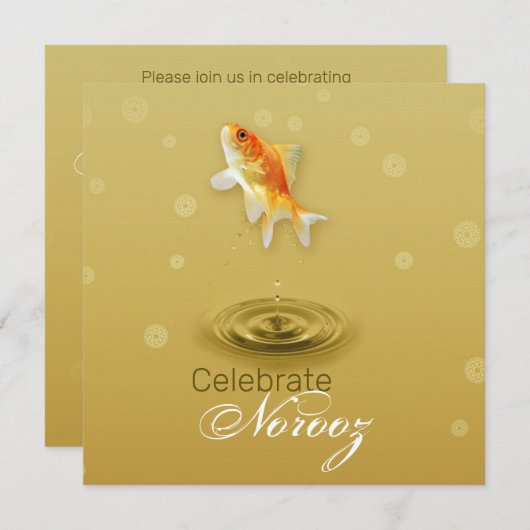 ペルシャのおめでとう新年のノルズの魚 招待状 (正面/裏面)