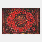 ペルシャのじゅうたんはバラ色の野原を見る ラッピングペーパーシート (正面3)