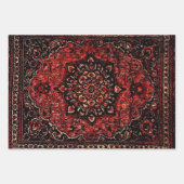 ペルシャのじゅうたんはバラ色の野原を見る ラッピングペーパーシート (正面)