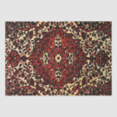 ペルシャのじゅうたんは濃い赤とクリームが見える  薄葉紙 (正面)